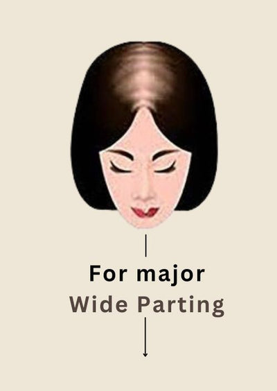 For Major Hair Wide Parting - 3X5" Silk Topper