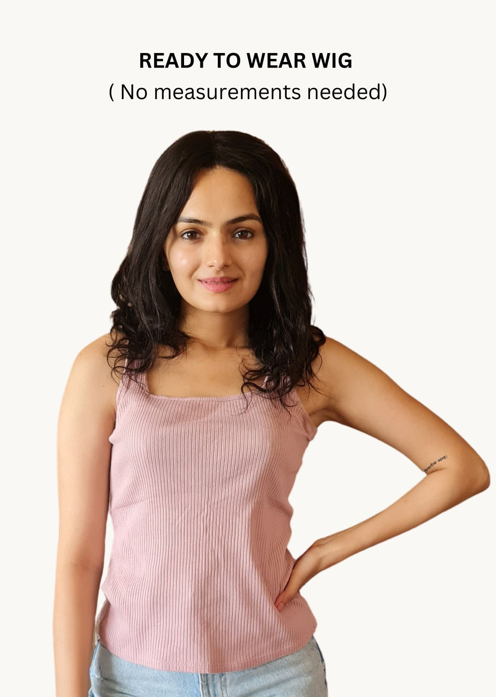 Shoulder-length full head human hair Wig
