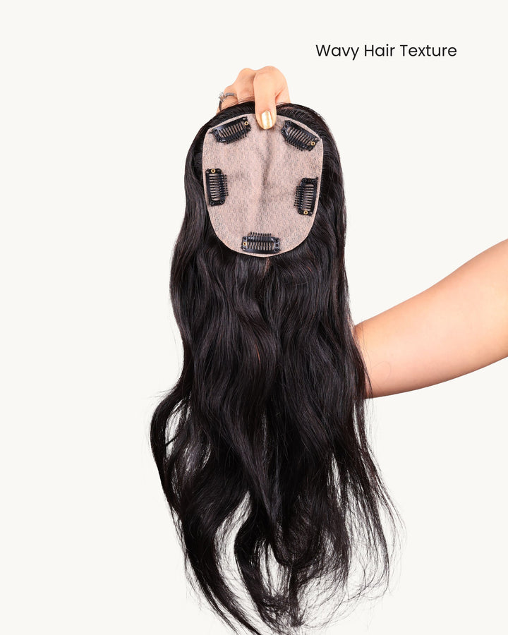 Full Scalp coverage : 5 X 5 Silk Hair Topper
