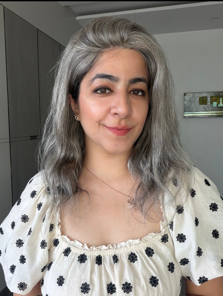Salt and Pepper Hair Wig - Black and White Hair
