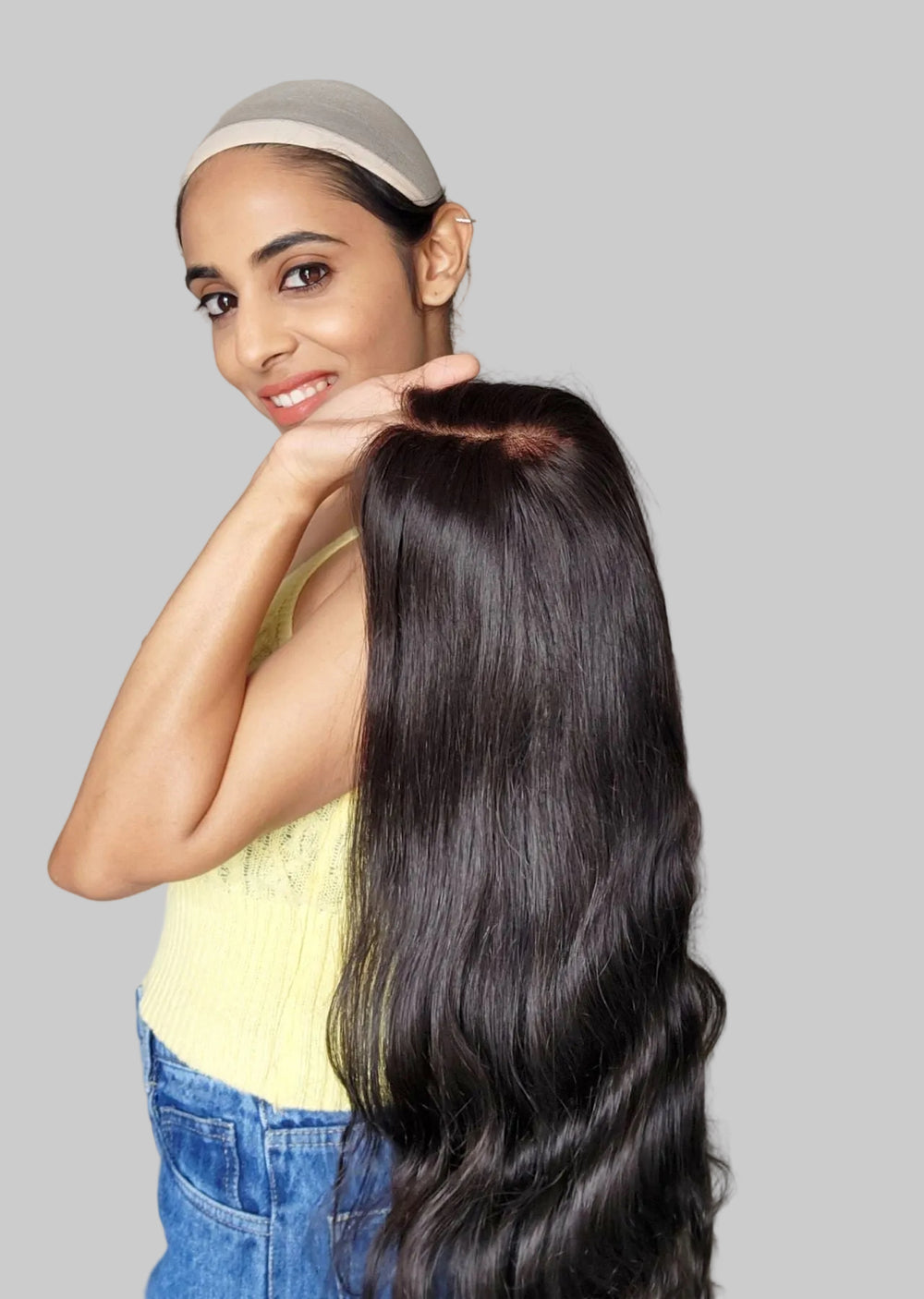  Long length full-head human Hair Wig