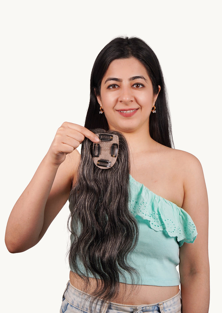 Salt & Pepper Silk Hair Topper