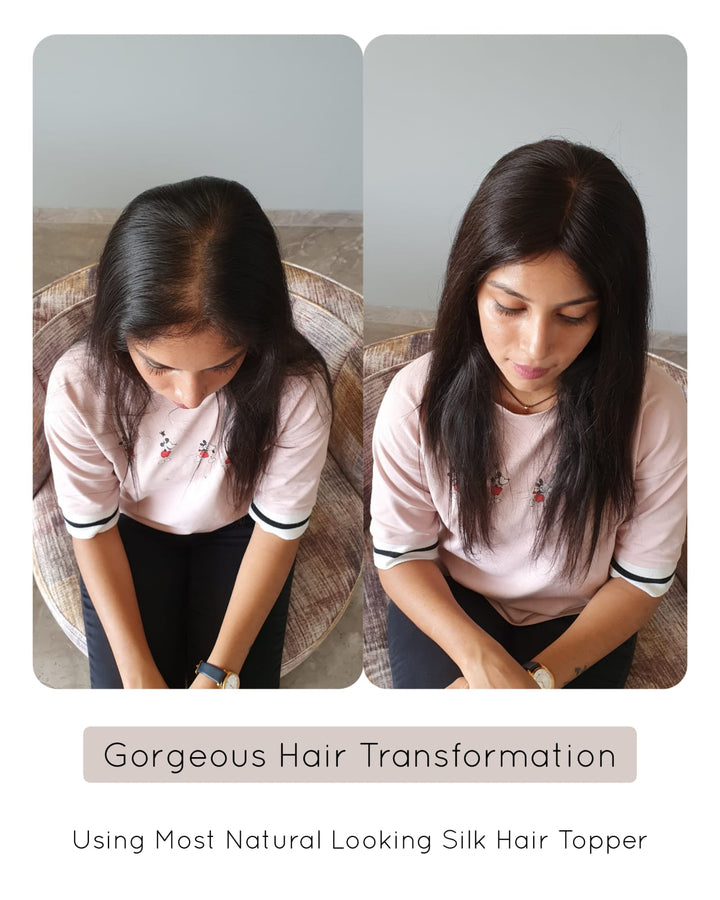 Wide Parting : 3 X 4 Silk Hair Topper