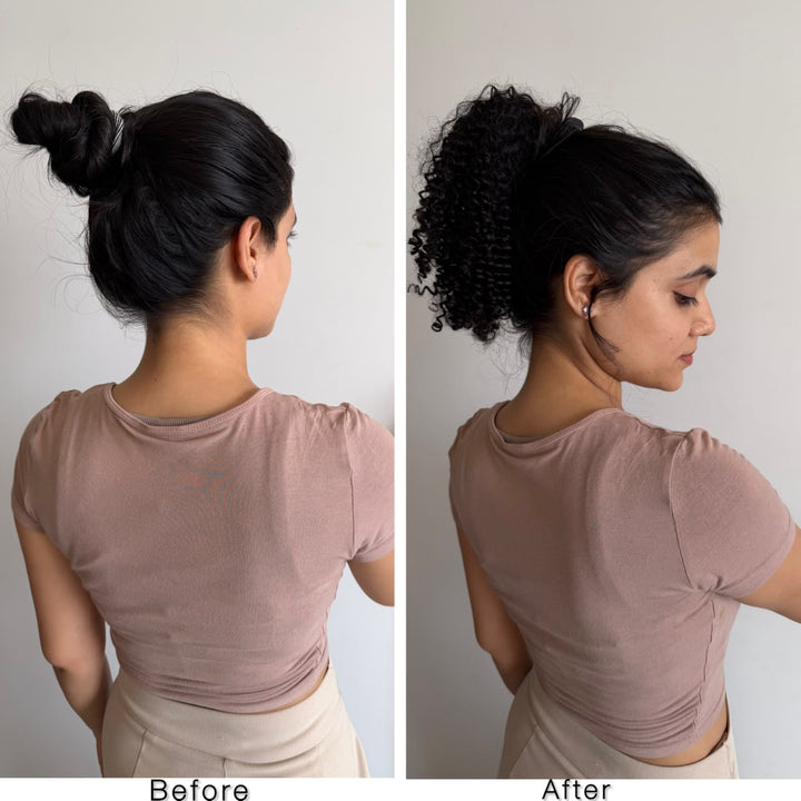 Curly Top Knot Bun