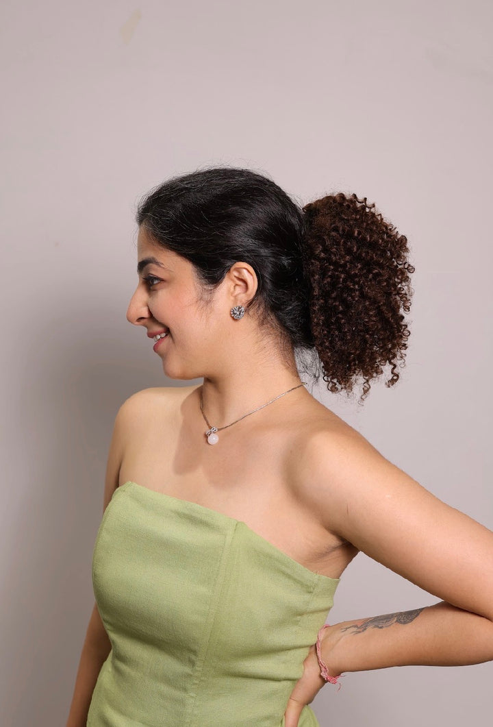Curly Top Knot Bun