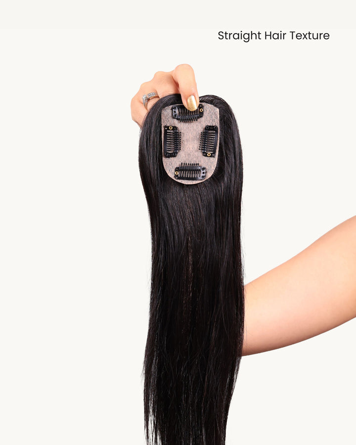 2 X 3 Silk Hair Topper with straight hair texture