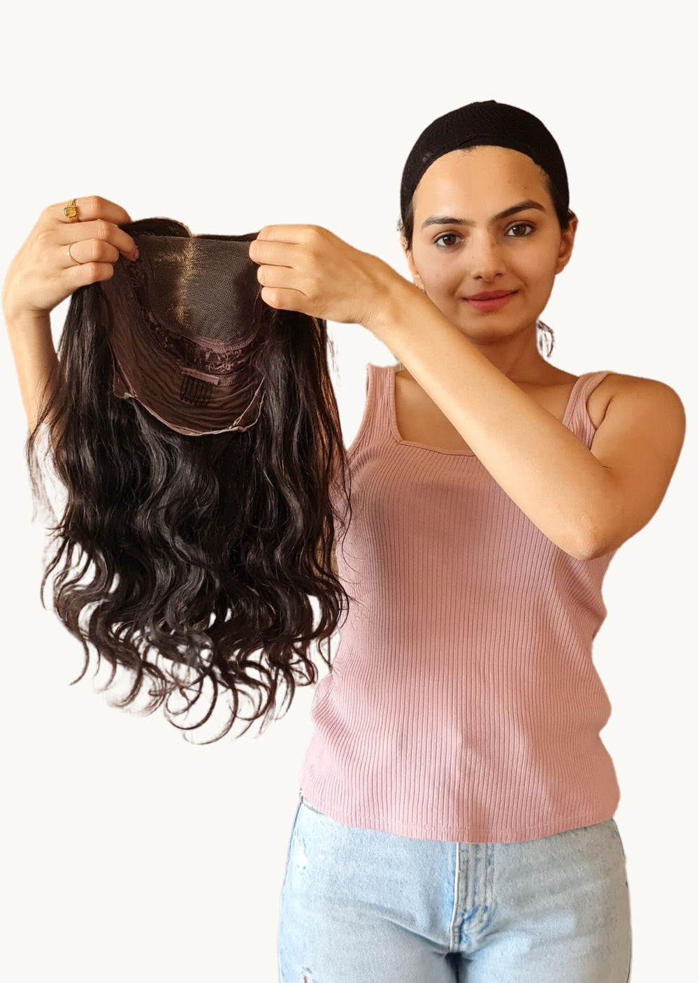 Shoulder-length full head human hair Wig