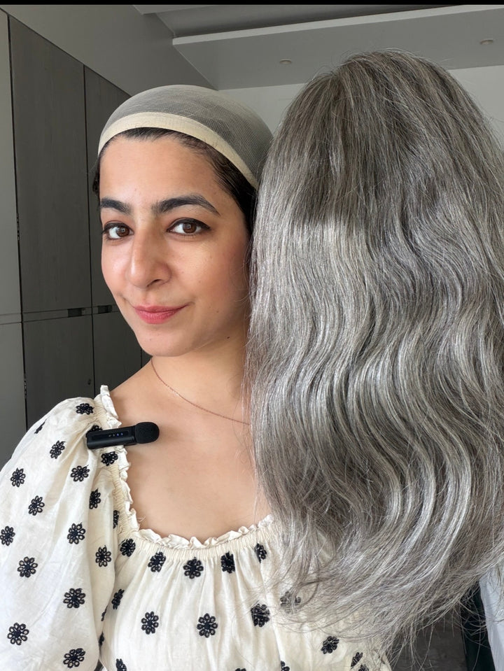 Salt and Pepper Hair Wig - Black and White Hair