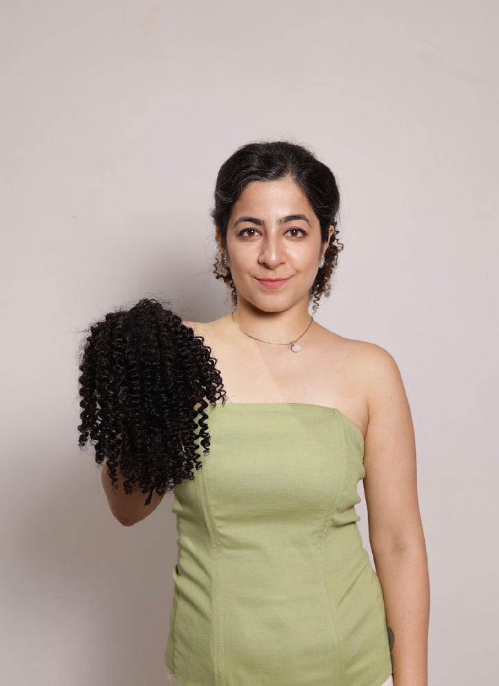 Curly Top Knot Bun