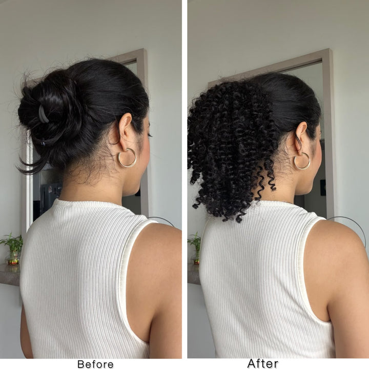 Curly Top Knot Bun