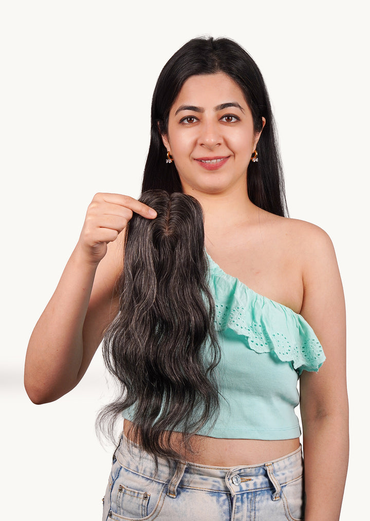 Salt & Pepper Silk Hair Topper