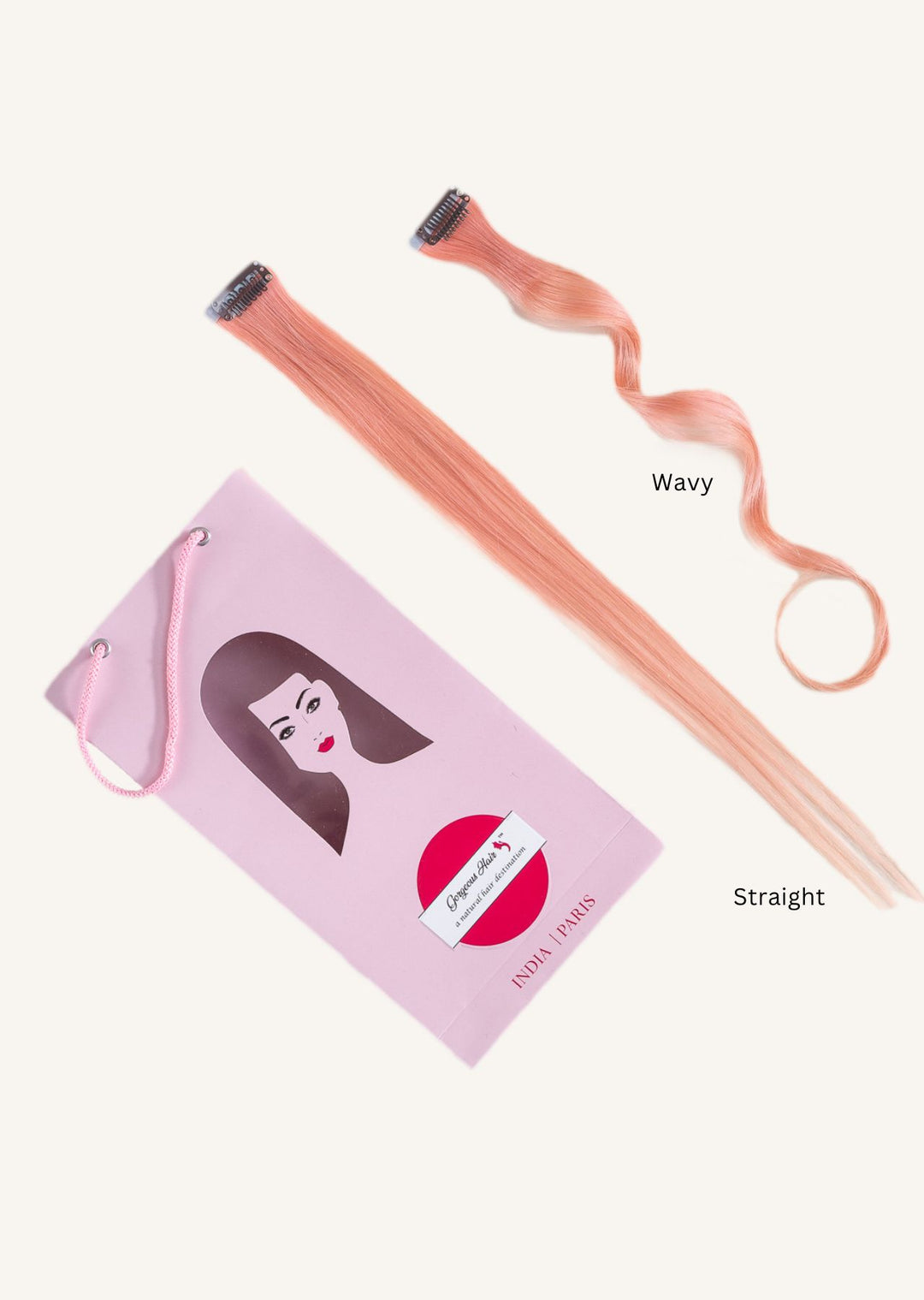 Bubble Gum Pink clip-in Hair streaks