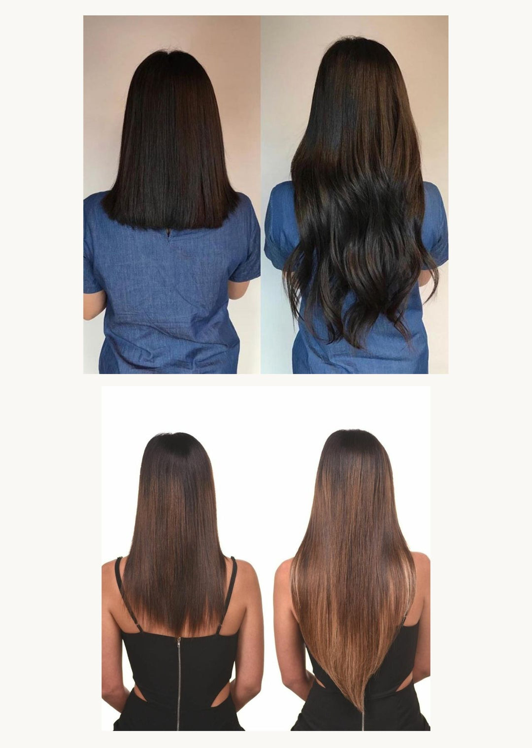 Before and After micro ring hair extensions