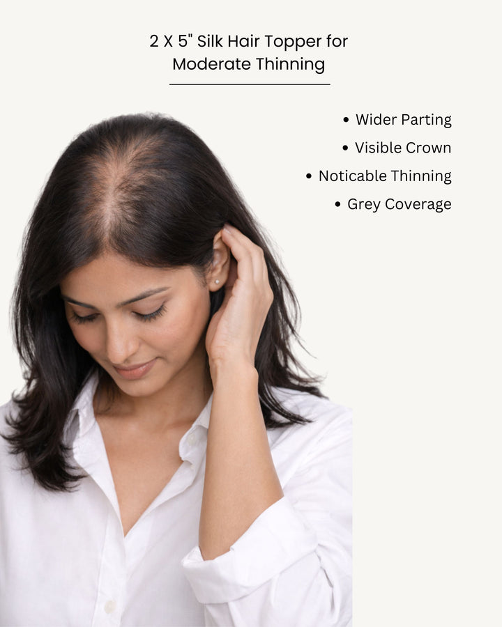 Woman with hair thinning issues 
